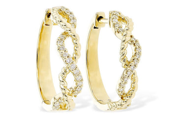 14K Gold Diamond Infinity Hoop Earrings DER-26057